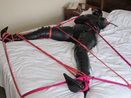 D K Bondage - Firsttimer Rubysapphire Is Rubberised And Tightly Bound
