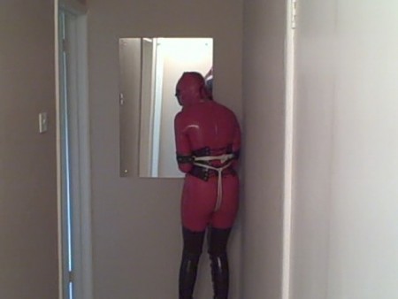 D K Bondage - Latex Model Tries To Escape D K Bondage - Latex Model Tries To Escape