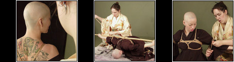 Bamboo Slut - Mistress bridgett binds her little bondage sluts between the bamboo polls worse is yet to come.