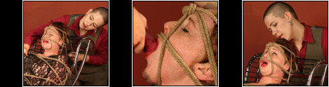 Face Bondage - Mistress bridget decides she is going to bind her sluts pretty face in harsh rope before she makes her deep throat her new strapon