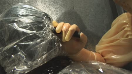 Cum For Your Warden  Complete Movie - The warden cocoons her subject in the plastic sheet and binds his body in bondage tape to ensure he cannot move. Now she can subject him to a sadistic  treatment whilst she milks his cock of every last drop.