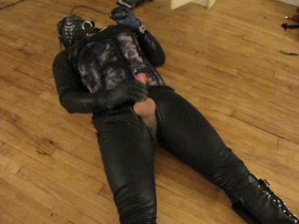 Fetish Trans - Hooded Gagged Blindfolded Stroking