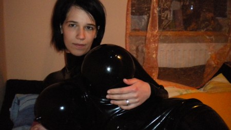 Rubbercouple bizzare world - Mistress  The Slave Lat Part