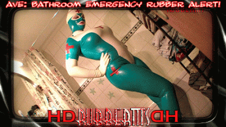 Bathroom Emergency Rubber Alert - Bathroom emergency rubber alert! 
20 minutes of wet hd rubber action! Aves horny again, a real emergency! Wearing her kinky nurse latex catsuit along with fitting long gloves, mask and boots she rubs her gorgeous body with oil, everything gets done. Her nice ass and her wonderful big boobs...After that the emergeny gets really pressing, so she steps into the bathtub, opens her crotch zipper and begins to till her bladder s all empty. What a glorious sight! After shes has squirted her golden shower its time for a real shower, massaging her juicy pussy with the powerful showerhead, moaning and groaning in lust. As always great perspectives and poses for you wank yourself from here to monday!