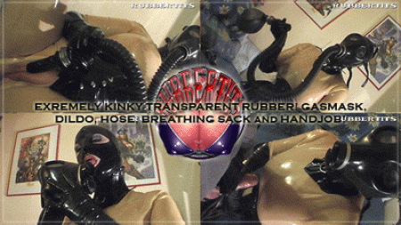 RUBBERTITS - SHINY, KINKY & BIZARRE LATEX SEX - Transparentia 2 Gasmask Hose Dildoes Handjob