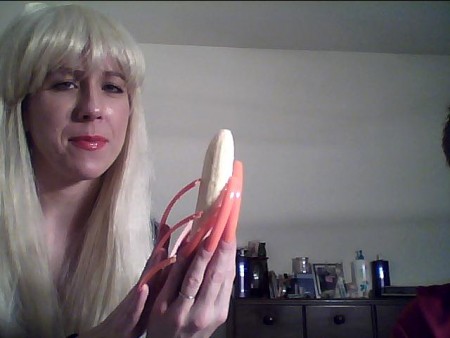 Bananainsertion - I drive you nuts as I play with a banana and show you how I will insert my nails in your dick if you don't do as I say!!!!!!