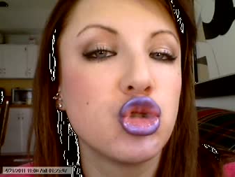Katie cutie Fetish queen - Blue Lipstick Purple Liner Pout