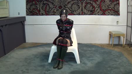 comfortably confined - Ana In Raincoat Bondage