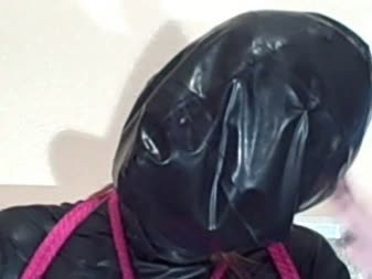 Take My Breath Away - Karina In Bondage Wearing A Thin Rubber Hood