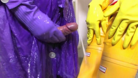 Rubber Leila BP - Spoily Bp Cum And Pee Games In Nylon Coats Part 4 Of 4