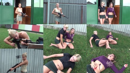 Two Lovers Is The Target - Annica shoots two sexy lovers on her yard.