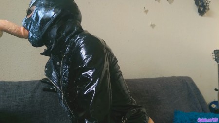 Latex Roxie - Latex Biker Cum Covered Blowjob Part 2