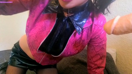 Latex Roxie - Pink Leather Snakeskin Cock Worship Full Latex Roxie - Pink Leather Snakeskin Cock Worship Full