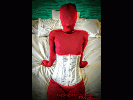 Trip Six Hotel Hogtied 2 - Trip Six and I took a little trip to Honolulu for a Slayer show and did some shooting in the hotel while we were there. Here she is covered in a burgundy spandex suit from head to toe, contrasted with a white satin corset laced tight, and then harnessed and hogtied in silky white rope.. In this clip, I release her feet from the hogtie and the tie her legs apart spread eagle while shes face down. Then I do some touching and mostly tickling.. She is a lot of fun to watch squirming around and screaming for me to stop.. I wonder what the people in the next room thought about it..