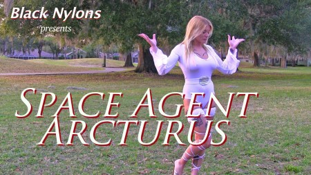 Space Agent Arcturus - Lady Brittany is a space girl from Arcturus.   She's just landed on Earth to take over the brain and body of Hayden Knox as part of the grand take-over plan!   But Brittany runs into a buzz saw as Hayden grabs her pistol and puts four slugs in the now naked Brittany's boobs and belly. 

Brittany manages to get off one phaser blast before she expires, so Hayden winds up dying on the floor as well.