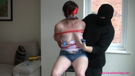 Zanderlee Black Mask Titty Slap - He changes her gag and pegs her tits and then gropes and slaps her tits even more as she shrieks at him then he spanks her tits threatening her if she keeps squeeling - ENOY XXX - Full Wide Screen Movie 768 X 576 xxx