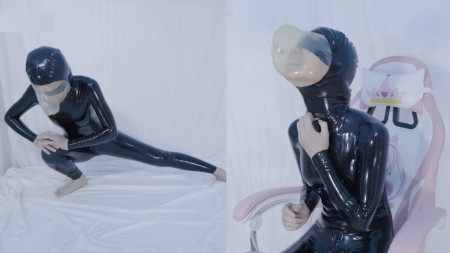 Xiaomeng Anaerobic Exercise and Rest Part 2 - The effect of the last anaerobic exercise and rest was very good, so Xiaomeng is planning to do an anaerobic exercise again. Putting on her latex catsuit and breathplay hood, taking a few deep breaths through the small breathing hole, Xiaomeng got the hole blocked and her exercise started. This time she performed high knees, side lunges and lunge stretch. Again, it didn�t take long before Xiaomeng really need a rest, but she chose to have an �anaerobic orgasm� with a vibrator first�
After that, several rounds of �anaerobic rest� were taken with a timer of about 2 minutes to 2 minutes 30 seconds. Sometimes Xiaomeng was in a very good state, and she can even continue to �rest� after the countdown is over. Sometimes she was in a very bad state and cannot hold on after only 1 minute, maybe because she didn�t take a good breath before closing her breathing hole�
When do you think will be the next anaerobic exercise?