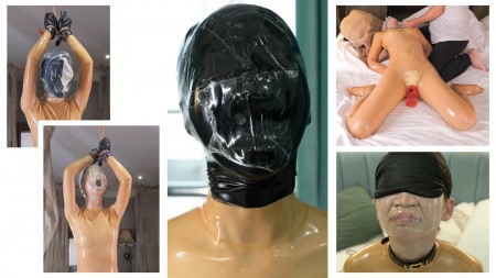 Xiaomeng First Time With Film Dressing - Xiaomeng was wearing her semi-transparent latex catsuit and a black micro perforated hood. Her hands were hanging from the ceiling. Breathing was hard, and to make it harder I put a semi-transparent latex hood on her head, which has no breathing holes. These two hoods make a nice combination. When they stuck to each other, it formed a beautiful dark yellow color and you can see clearly if there were still air bubbles between the hoods.
After that I removed the inner black hood and put only the semi-transparent hood on her head. When she was gasping for air, she opened her mouth widely and sucked a large piece of latex into her mouth. That�s a good look.
She was tired, so I let her sit on the bed instead. Her hands were bound behind her back, and I played her breath still with the hood with no holes for a few times, first without a ball gag in her mouth and later with the ball gag. In the last time, when she wanted to be freed, the zipper got stuck into her hairnet, and she started twitching and nearly blacked out.
Then it was time to try something new. Transparent film dressing!
First I pasted it directly on Xiaomeng�s lower face, covering her nose and mouth. She had to make great effort before she can get little fresh air across the sealing. The film dress is sticky, elastic, and stretchable, making it a very good tool for airtight sealing. I will definitely think about how to use it for more different games in the future!
At the end of the video, I put the black micro perforated hood on her again and used the film dressing to cover the micro holes on the hood. The hood became extremely airtight and when she breathed out you can even see the hood expanding like a balloon. In the last time, I pasted the film dressing when she just breathed out completely, eventually resulting in a breathplay with empty lungs. She can�t even scream for help and went mad apparently�
Hope you enjoy watching the video with the new toy. Oh, by the way, there are bonus clips about Xiaomeng falling asleep in her latex outfit during the shoot, and woken up by film dressing� you can find them on my Twitter/Telegram.