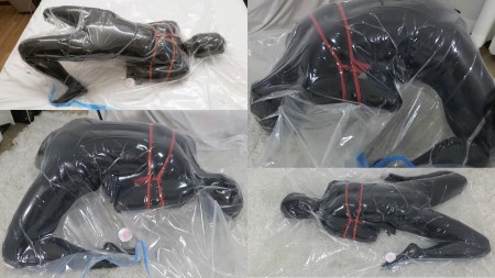 Breathplay Xiaomeng - Xiaoyu in Black Zentai and Vacuum Bag